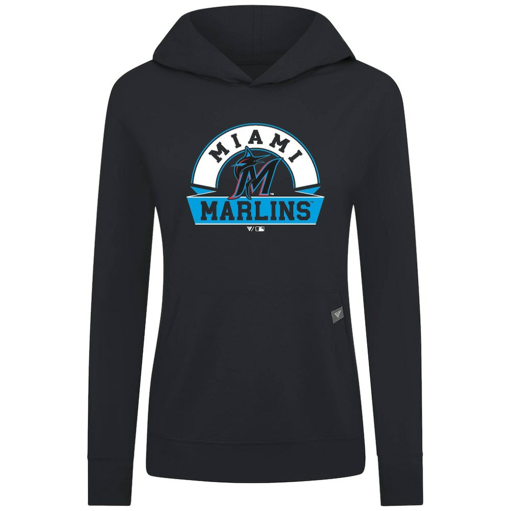 Miami Marlins Levelwear Women's Relay Banner Arch Long Sleeve T-Shirt Hoodie - MLB Hoodies
