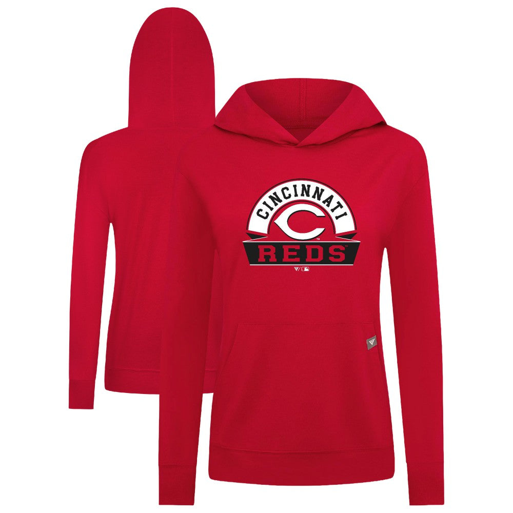 Cincinnati Reds Levelwear Women's Relay Banner Arch Long Sleeve T-Shirt Hoodie - MLB Hoodies