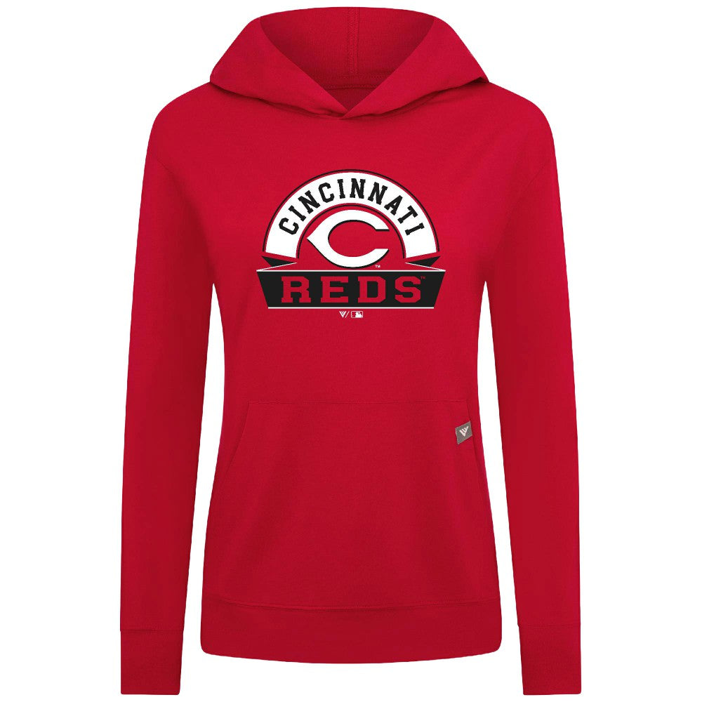 Cincinnati Reds Levelwear Women's Relay Banner Arch Long Sleeve T-Shirt Hoodie - MLB Hoodies