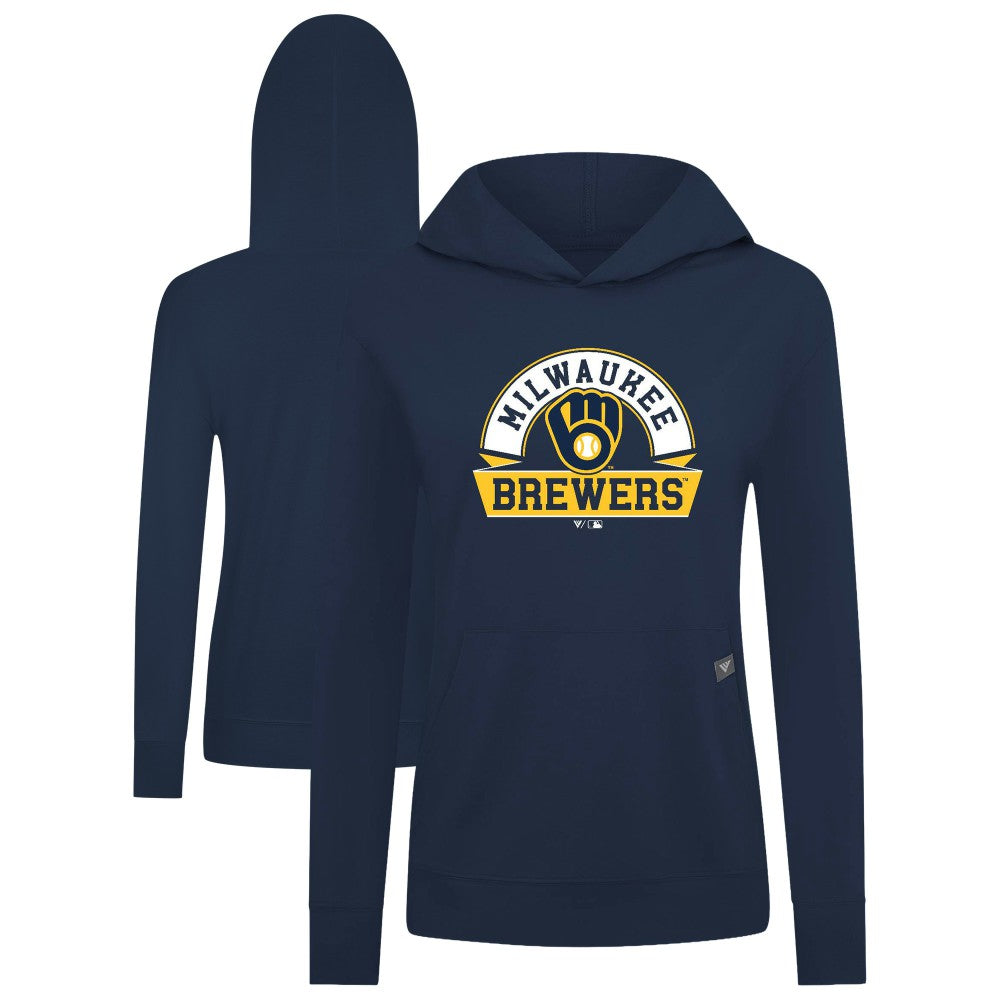 Milwaukee Brewers Levelwear Women's Relay Banner Arch Long Sleeve T-Shirt Hoodie - MLB Hoodies