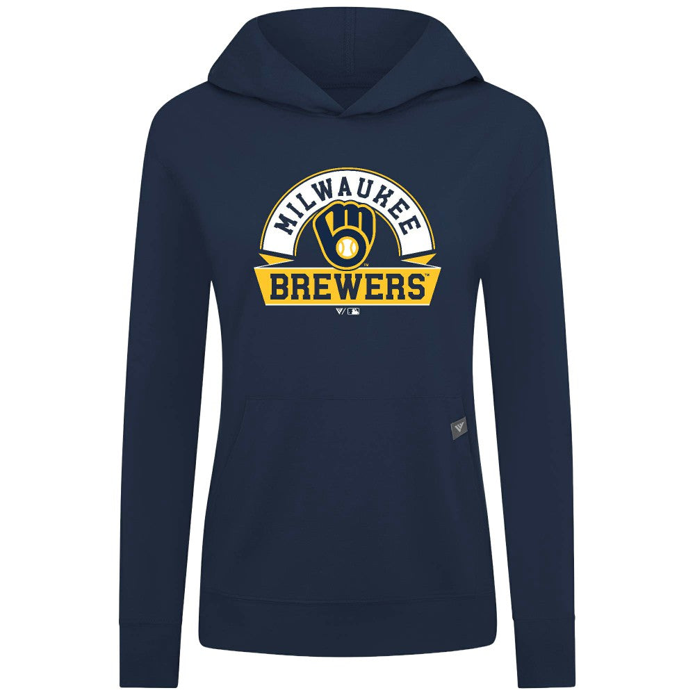 Milwaukee Brewers Levelwear Women's Relay Banner Arch Long Sleeve T-Shirt Hoodie - MLB Hoodies