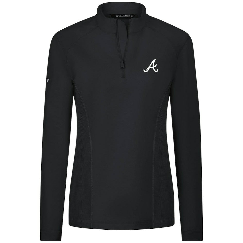 Atlanta Braves Levelwear Women's Upright Insignia 2.0 Quarter-Zip Tri-Blend Top - MLB Tops