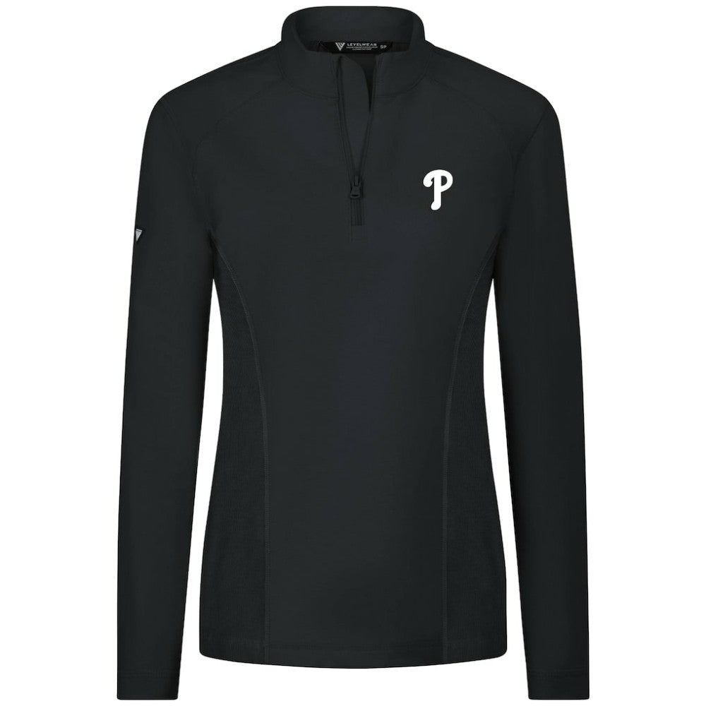 Philadelphia Phillies Levelwear Women's Upright Insignia 2.0 Quarter-Zip Tri-Blend Top - MLB Tops