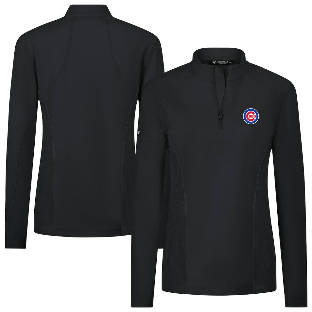 Chicago Cubs Levelwear Women's Upright Insignia 2.0 Quarter-Zip Tri-Blend Top - MLB Tops
