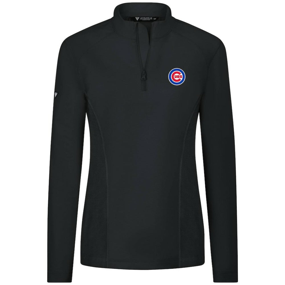 Chicago Cubs Levelwear Women's Upright Insignia 2.0 Quarter-Zip Tri-Blend Top - MLB Tops