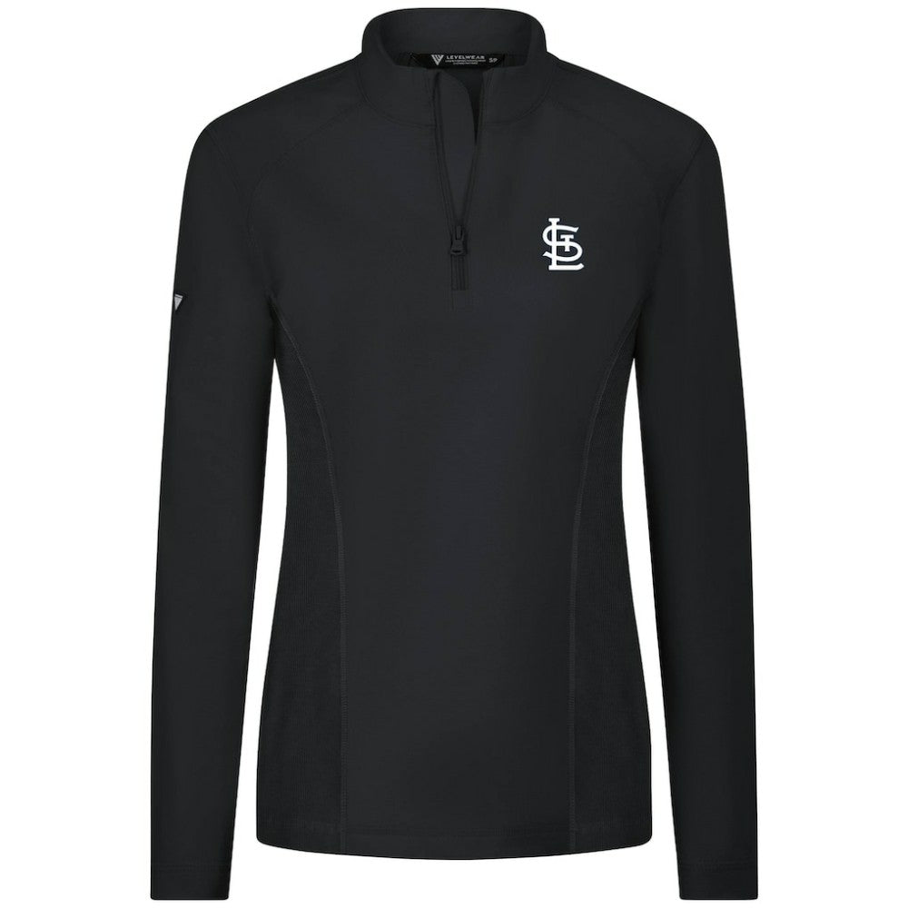 St. Louis Cardinals Levelwear Women's Upright Insignia 2.0 Quarter-Zip Tri-Blend Top - MLB Tops