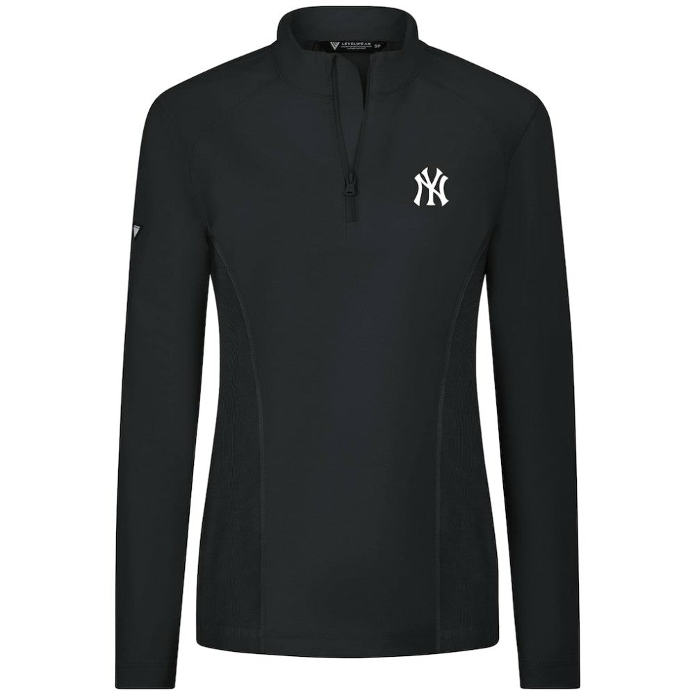 New York Yankees Levelwear Women's Upright Insignia 2.0 Quarter-Zip Tri-Blend Top - MLB Tops