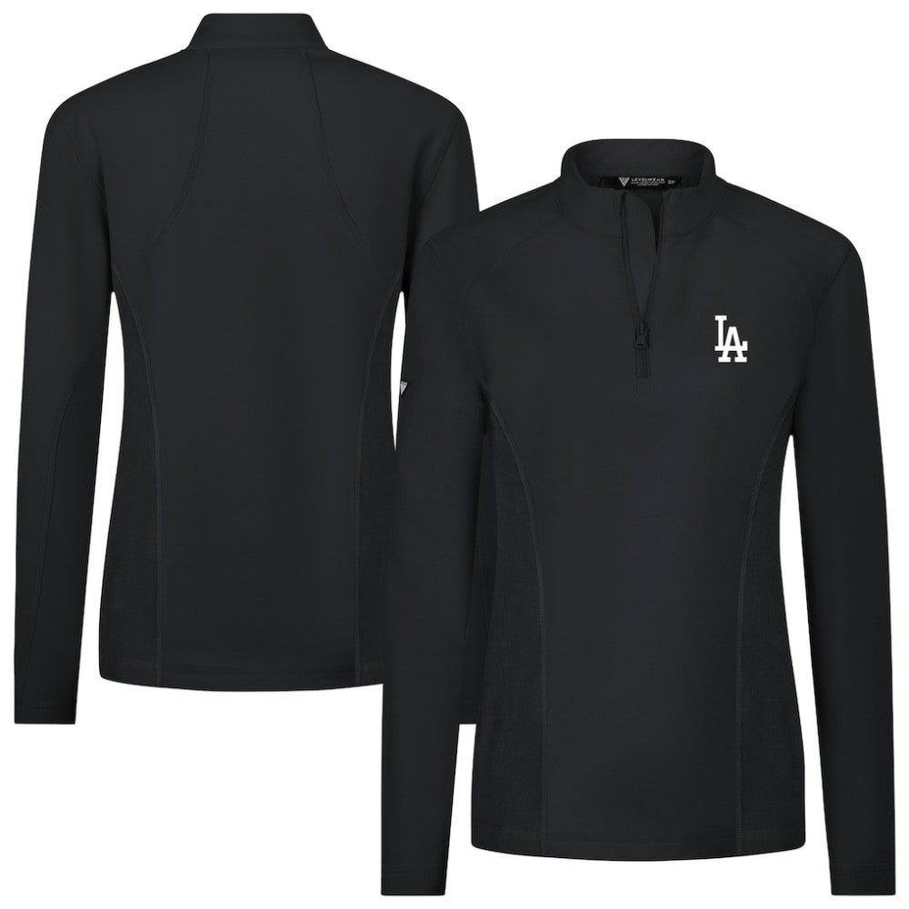 Los Angeles Dodgers Levelwear Women's Upright Insignia 2.0 Quarter-Zip Tri-Blend Top - MLB Tops