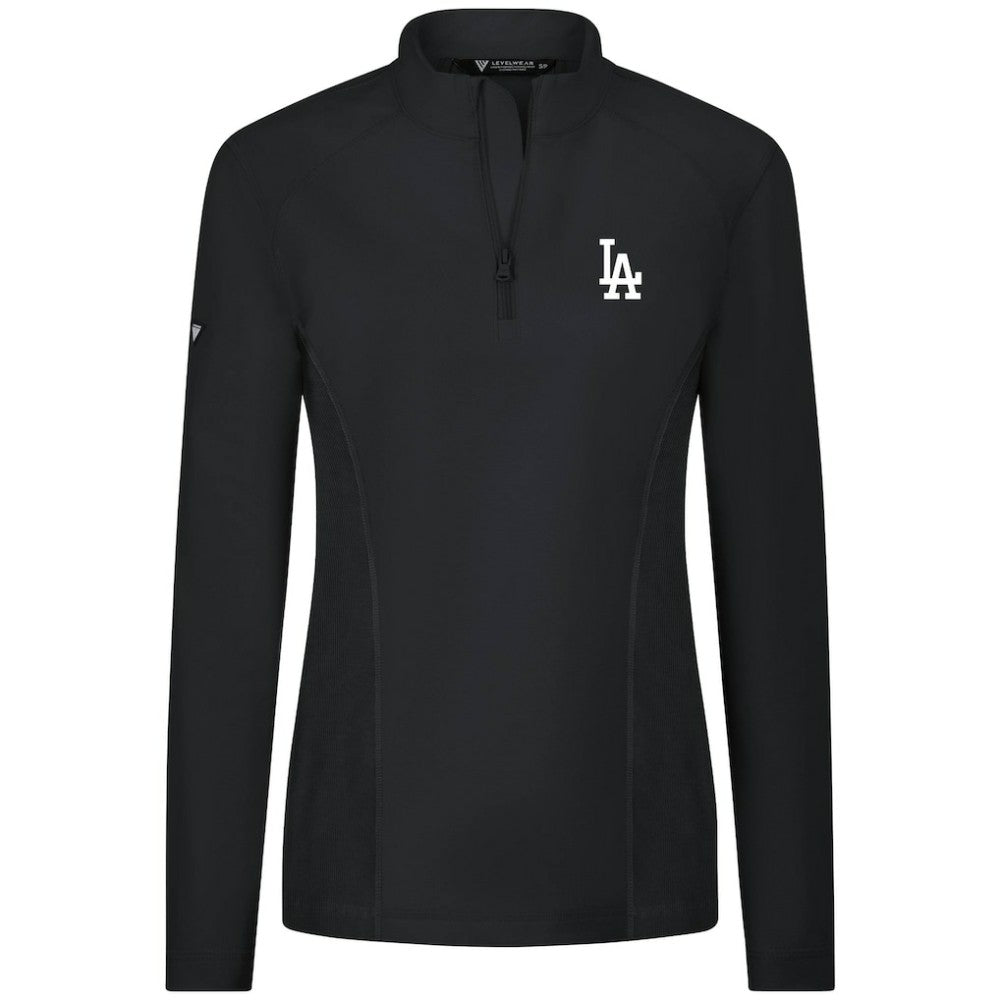Los Angeles Dodgers Levelwear Women's Upright Insignia 2.0 Quarter-Zip Tri-Blend Top - MLB Tops