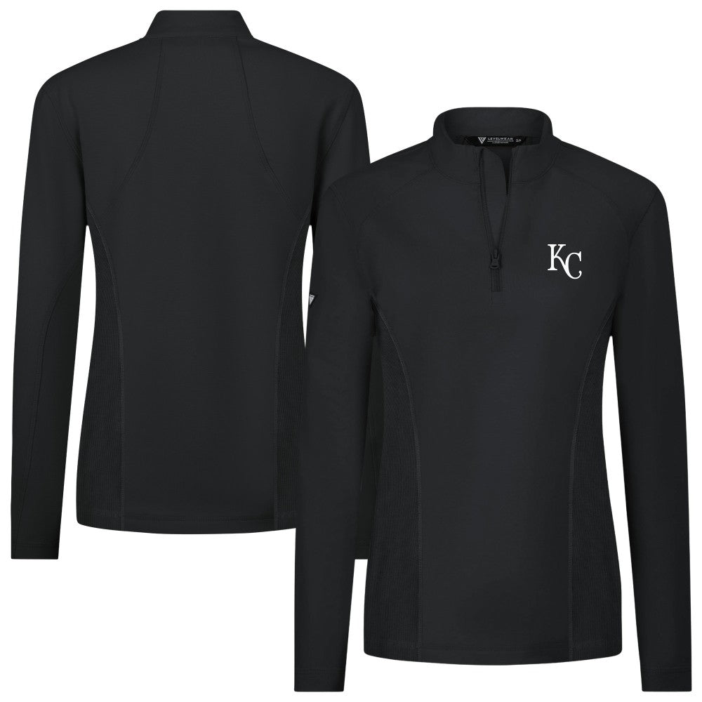 Kansas City Royals Levelwear Women's Upright Insignia 2.0 Quarter-Zip Tri-Blend Top - MLB Tops