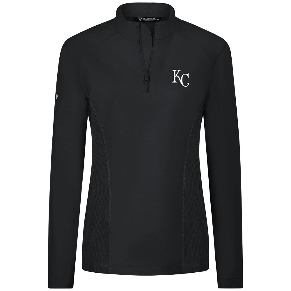 Kansas City Royals Levelwear Women's Upright Insignia 2.0 Quarter-Zip Tri-Blend Top - MLB Tops