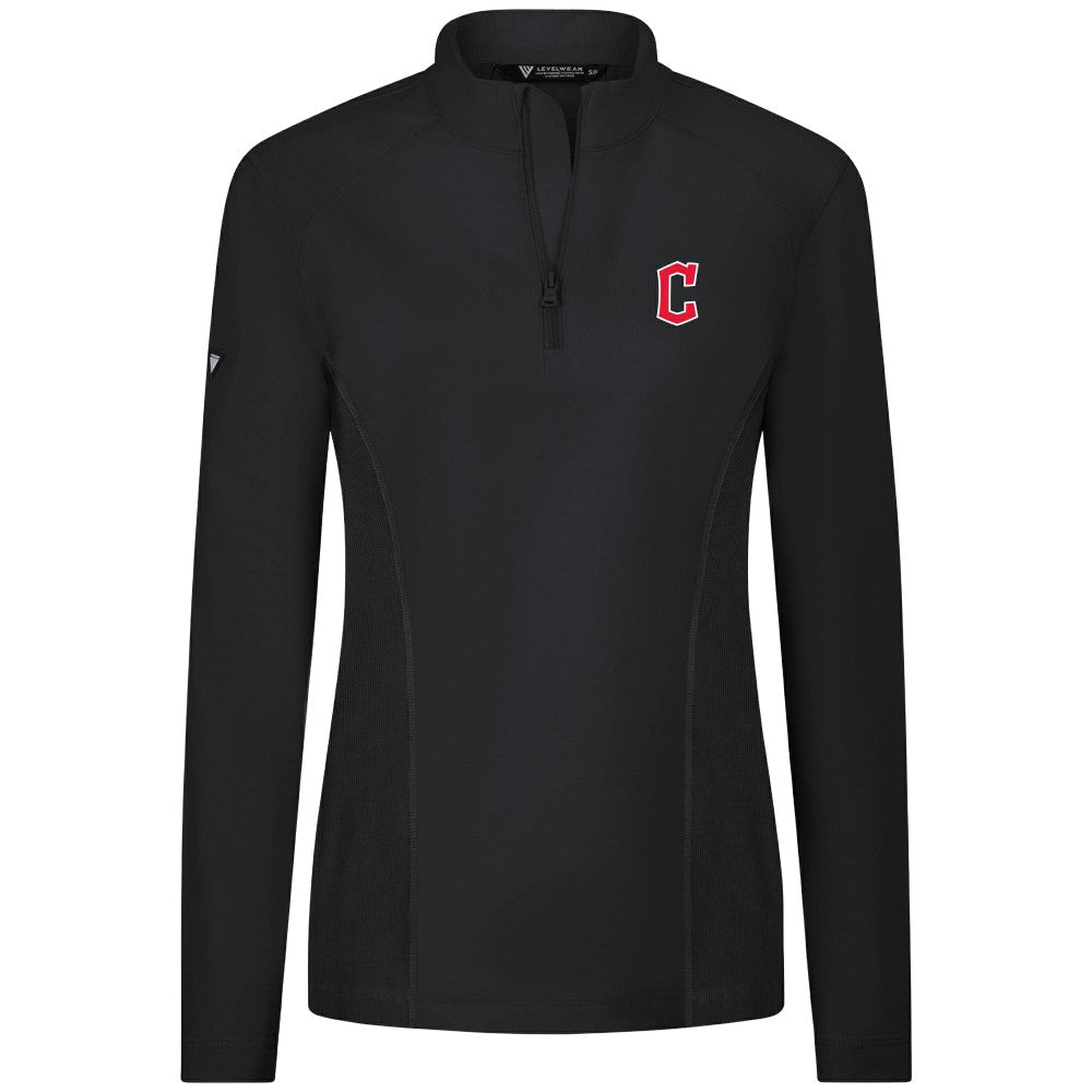 Cleveland Guardians Levelwear Women's Upright Insignia 2.0 Quarter-Zip Tri-Blend Top - MLB Tops