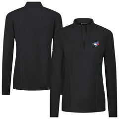 Toronto Blue Jays Levelwear Women's Upright Insignia 2.0 Quarter-Zip Tri-Blend Top - MLB Tops