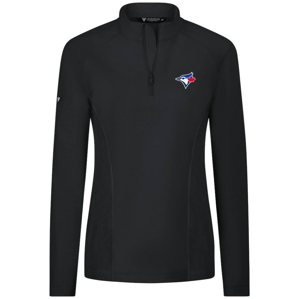 Toronto Blue Jays Levelwear Women's Upright Insignia 2.0 Quarter-Zip Tri-Blend Top - MLB Tops