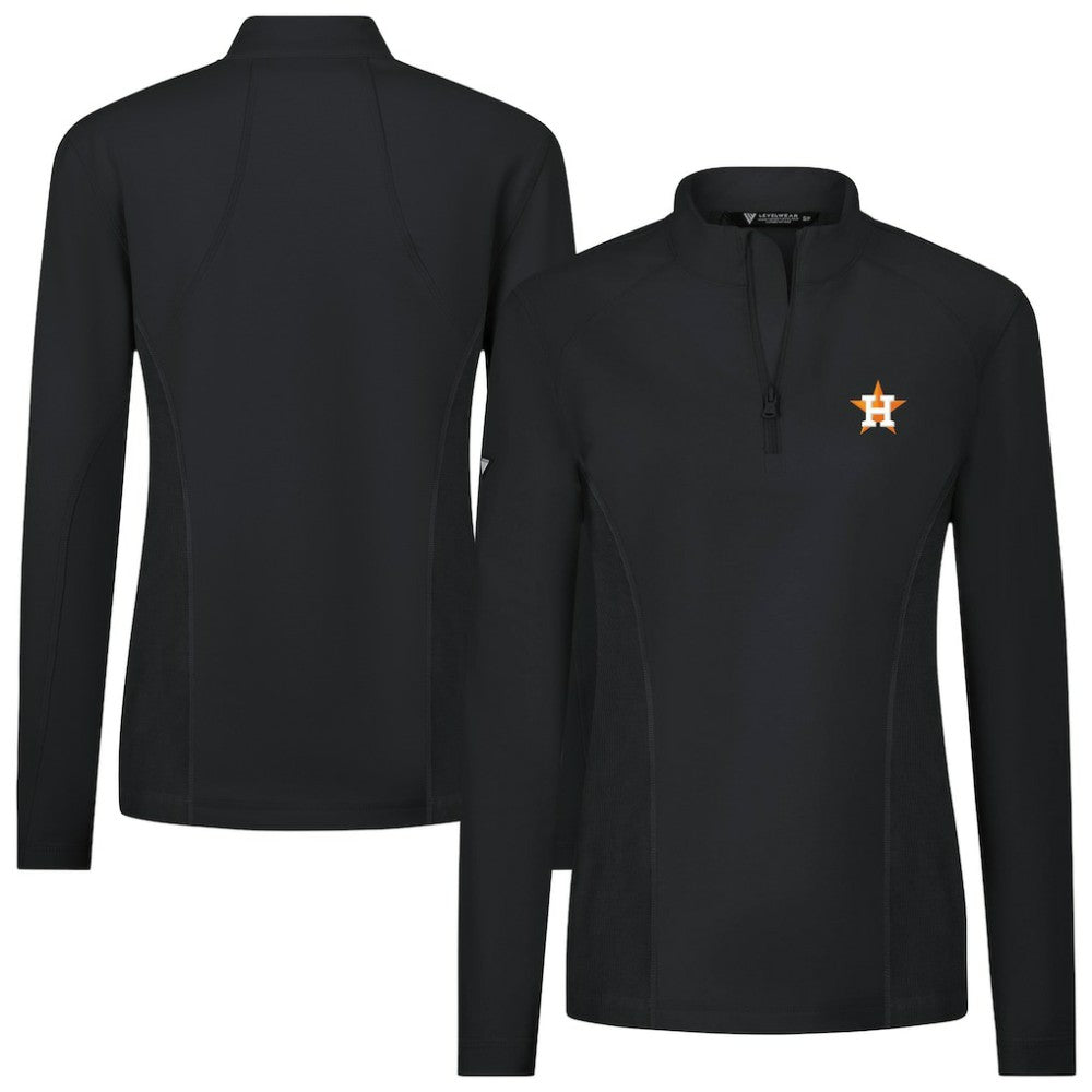 Houston Astros Levelwear Women's Upright Insignia 2.0 Quarter-Zip Tri-Blend Top - MLB Tops