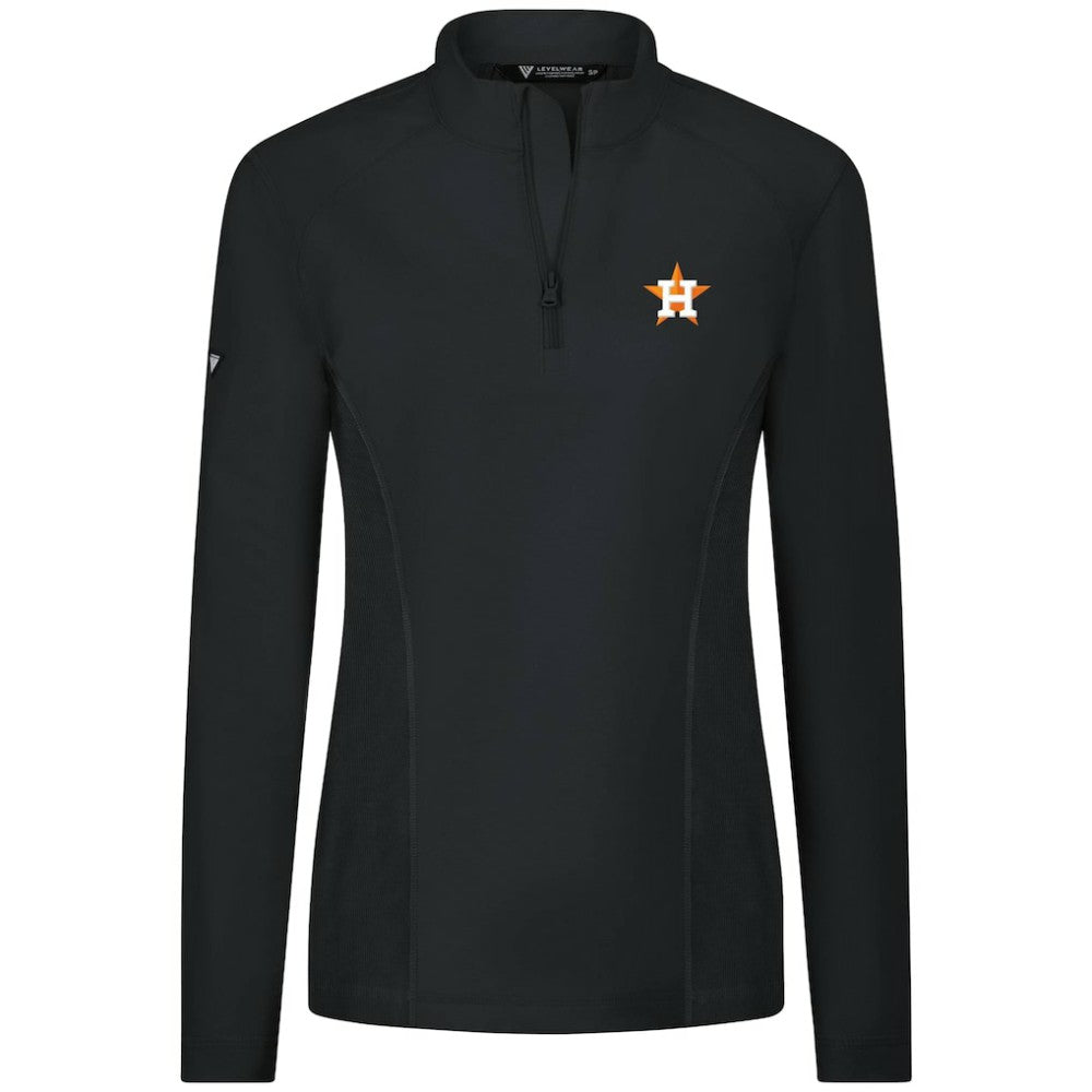 Houston Astros Levelwear Women's Upright Insignia 2.0 Quarter-Zip Tri-Blend Top - MLB Tops