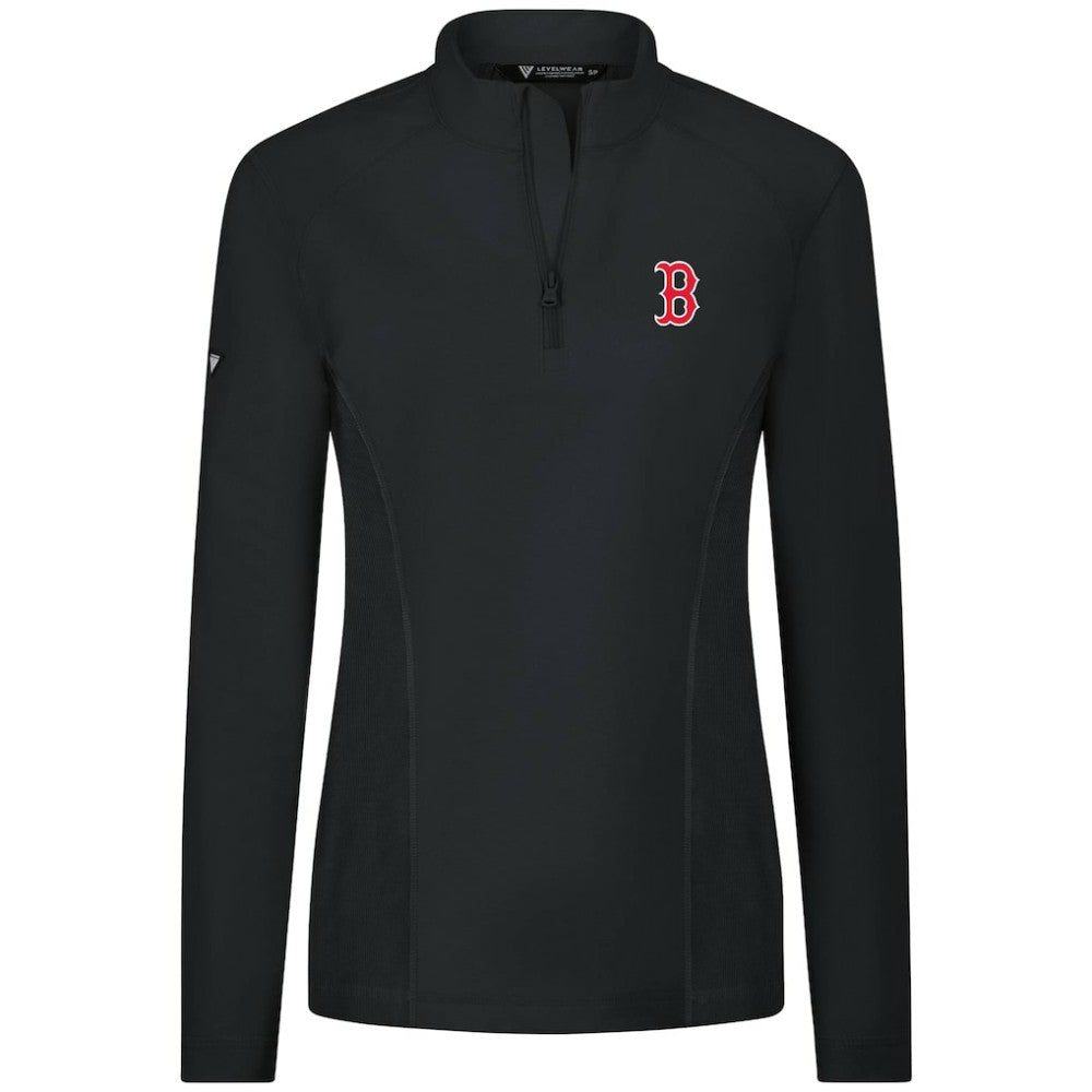 Boston Red Sox Levelwear Women's Upright Insignia 2.0 Quarter-Zip Tri-Blend Top - MLB Tops