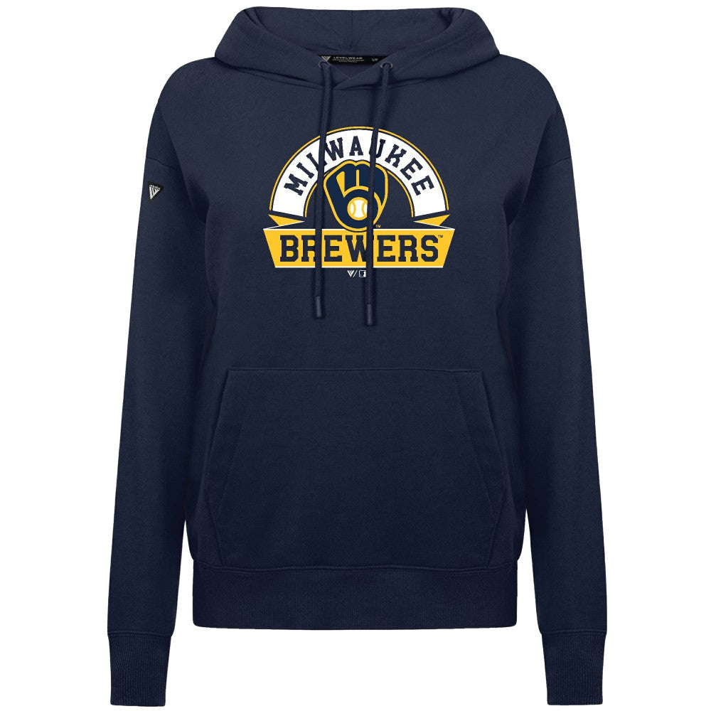 Milwaukee Brewers Levelwear Women's Adorn Banner Arch Hoodie - MLB Hoodies