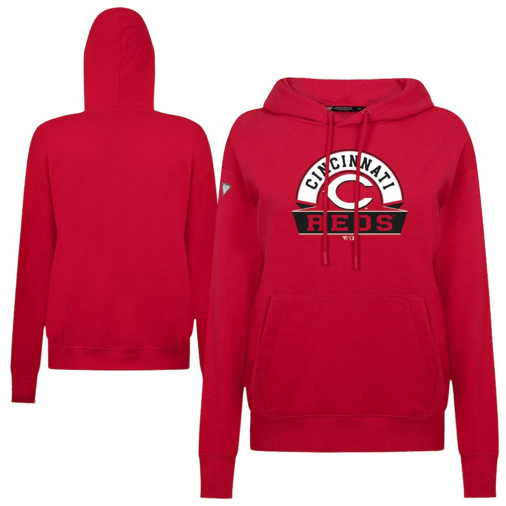 Cincinnati Reds Levelwear Women's Adorn Banner Arch Hoodie - MLB Hoodies