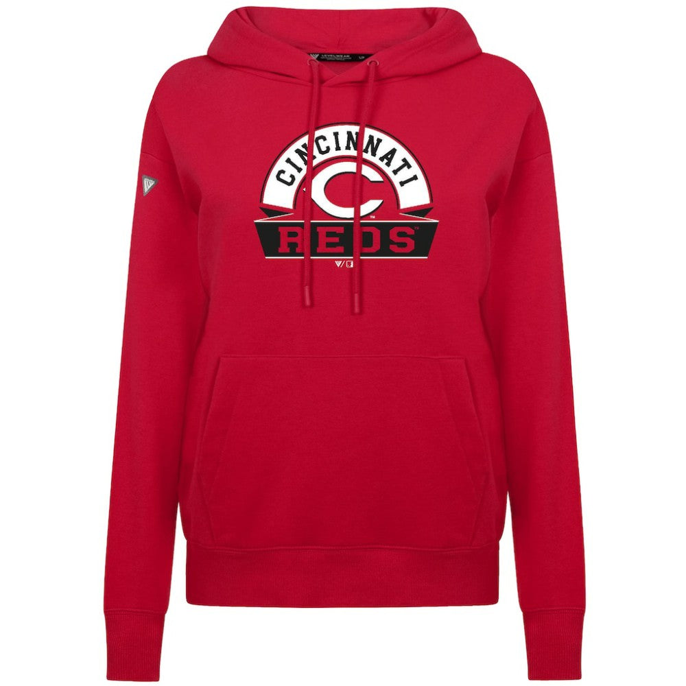 Cincinnati Reds Levelwear Women's Adorn Banner Arch Hoodie - MLB Hoodies