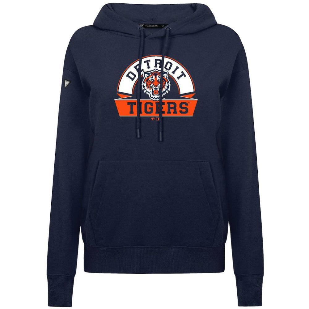Detroit Tigers Levelwear Women's Adorn Banner Arch Hoodie - MLB Hoodies