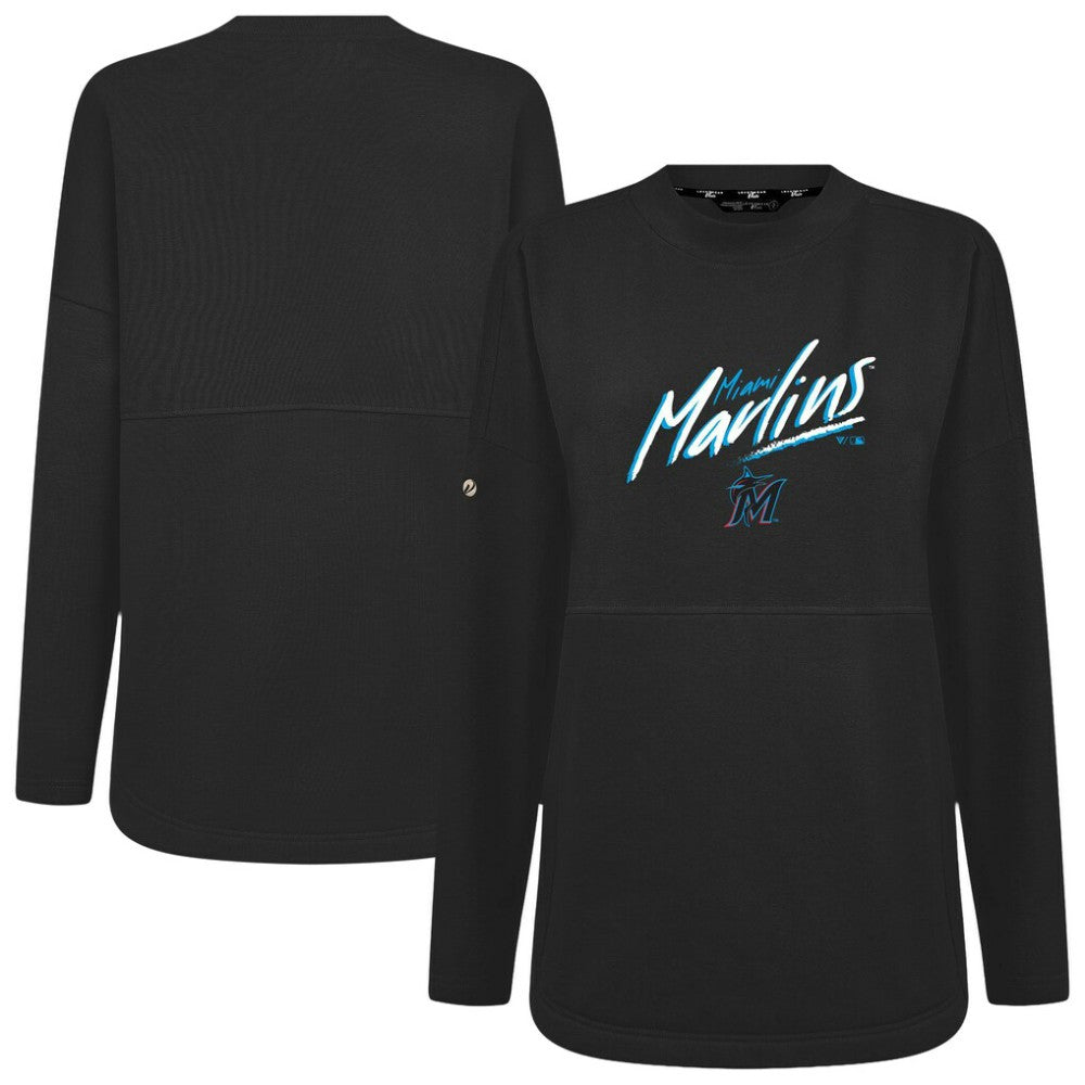 Miami Marlins Levelwear Women's Oversized Beaudry Sizzle Top - MLB Tops