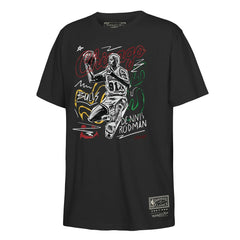 Black Dennis Rodman Chicago Bulls Youth Chalked Up T-Shirt sale | NBA