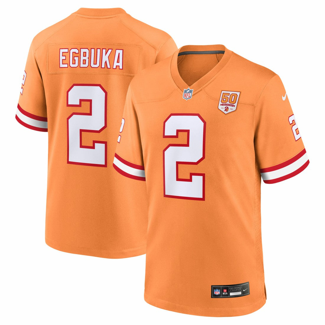 Tampa Bay Buccaneers Emeka Egbuka  Alternate 2 50th Season Game Jersey | NFL Discount