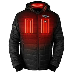Baltimore Ravens ActionHeat 5V Battery Heated Full-Zip Hoodie Puffer Jacket | NFL US