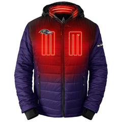 Baltimore Ravens ActionHeat 5V Battery Heated Full-Zip Hoodie Puffer Jacket | NFL Outlet
