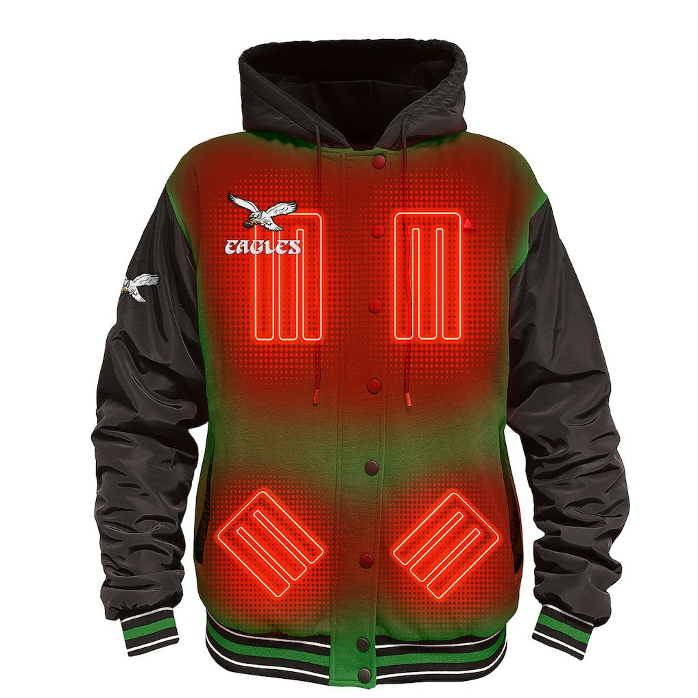 Philadelphia Eagles ActionHeat 5V Battery Heated Full-Snap Varsity Jacket | NFL US