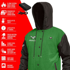 Philadelphia Eagles ActionHeat 5V Battery Heated Full-Snap Varsity Jacket | NFL US