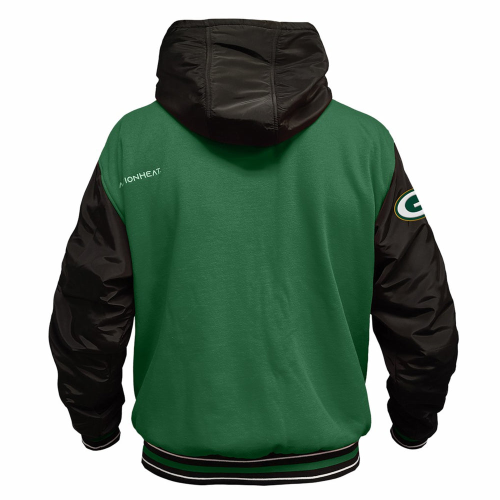 Green Bay Packers ActionHeat 5V Battery Heated Full-Snap Varsity Jacket | NFL Online