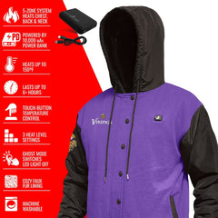 Minnesota Vikings ActionHeat 5V Battery Heated Full-Snap Varsity Jacket | NFL Near me