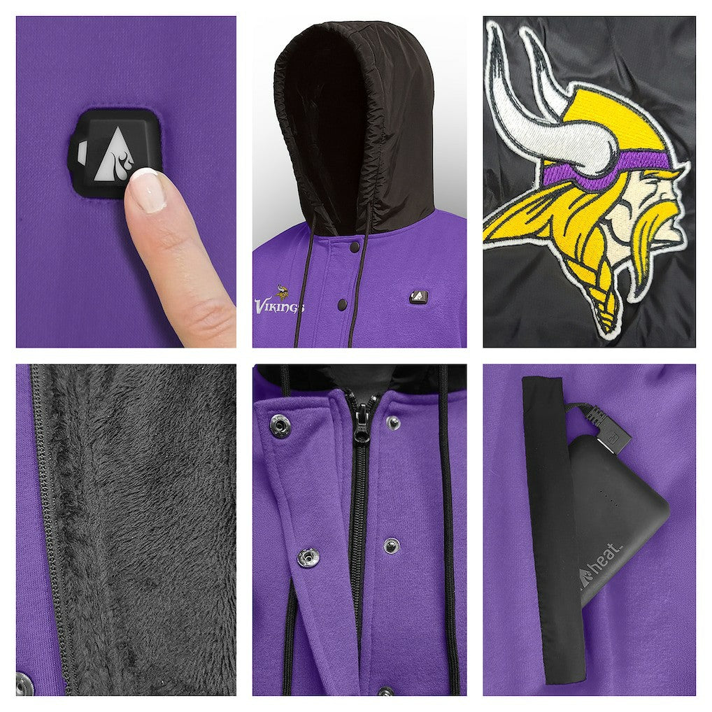Minnesota Vikings ActionHeat 5V Battery Heated Full-Snap Varsity Jacket | NFL Near me
