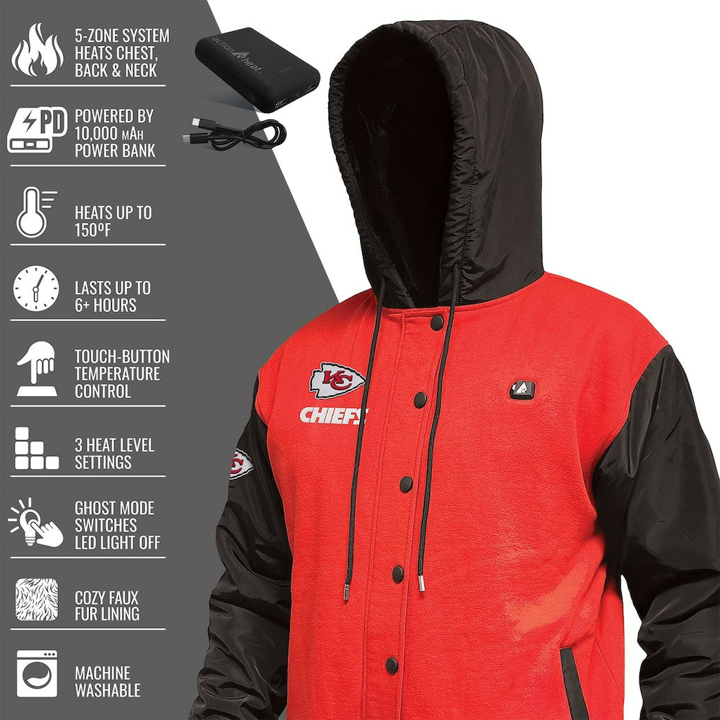 Kansas City Chiefs ActionHeat 5V Battery Heated Full-Snap Varsity Jacket | NFL Near me