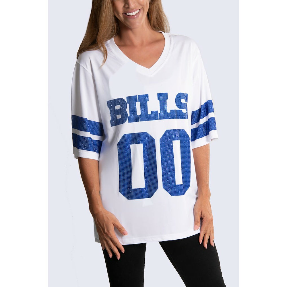 Buffalo Bills Cuce Women's Rhinestone V-Neck Tunic | NFL Discount