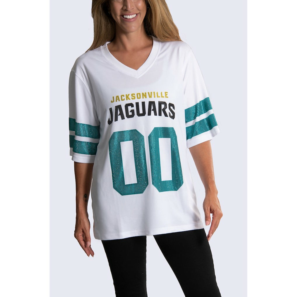 Jacksonville Jaguars Cuce Women's Rhinestone V-Neck Tunic | NFL Outlet