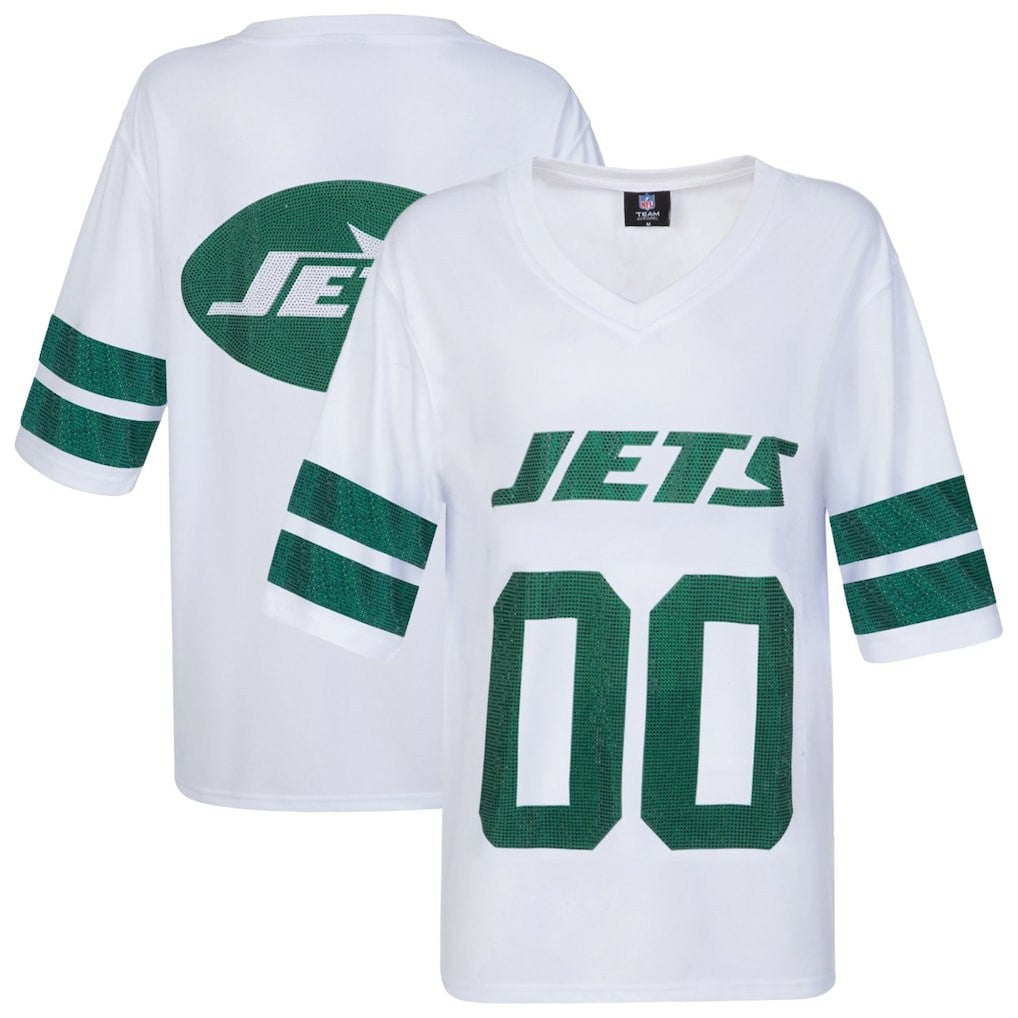 New York Jets Cuce Women's Rhinestone V-Neck Tunic | NFL Sale