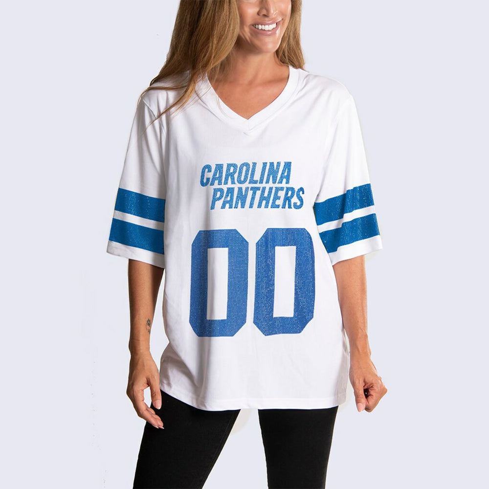 Carolina Panthers Cuce Women's Rhinestone V-Neck Tunic | NFL Sale