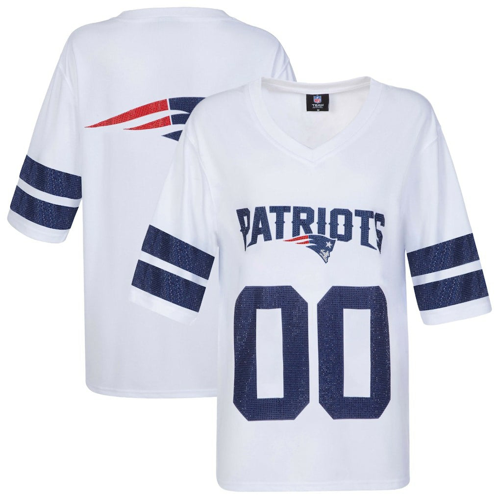 New England Patriots Cuce Women's Rhinestone V-Neck Tunic | NFL New
