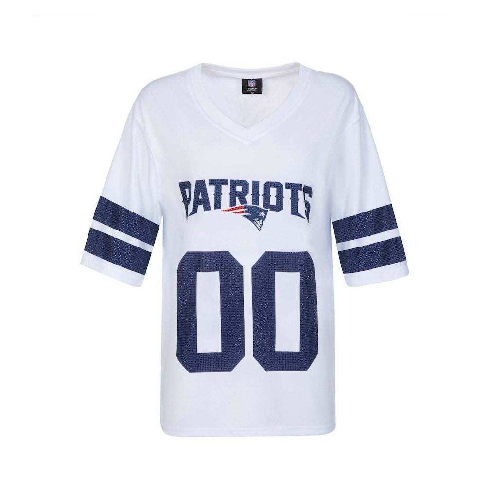 New England Patriots Cuce Women's Rhinestone V-Neck Tunic | NFL New