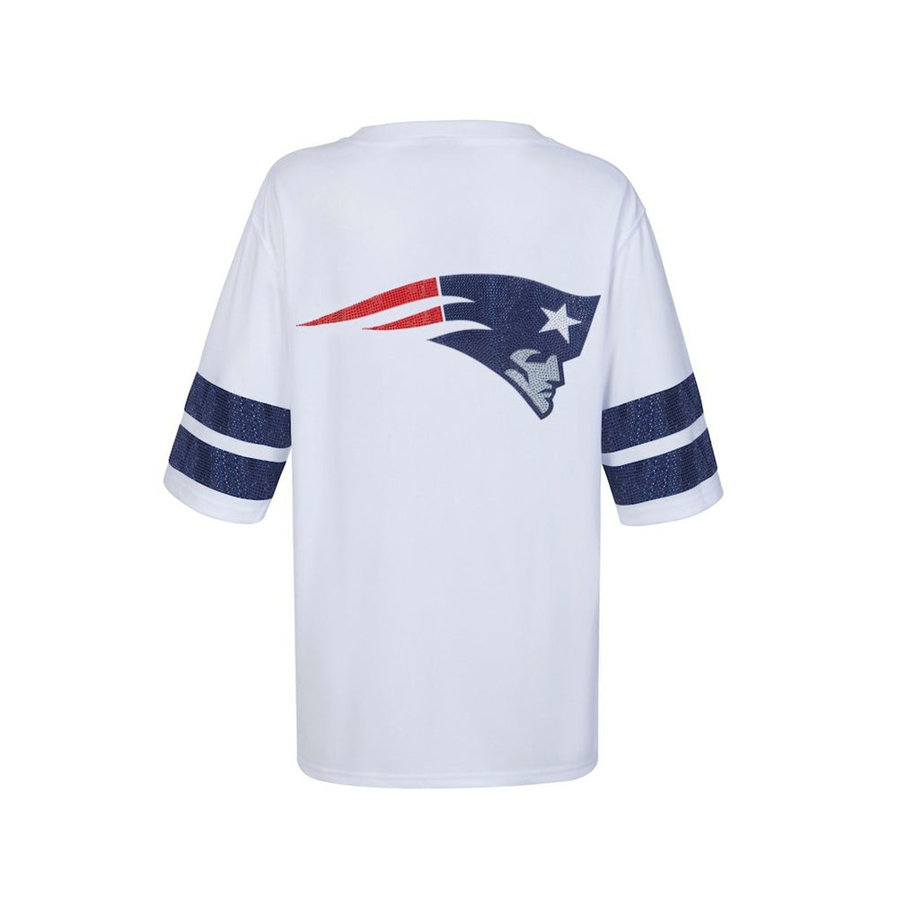 New England Patriots Cuce Women's Rhinestone V-Neck Tunic | NFL New