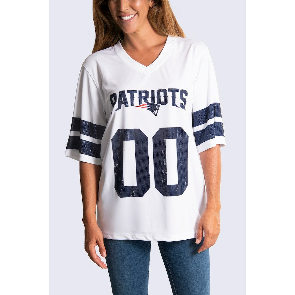 New England Patriots Cuce Women's Rhinestone V-Neck Tunic | NFL New