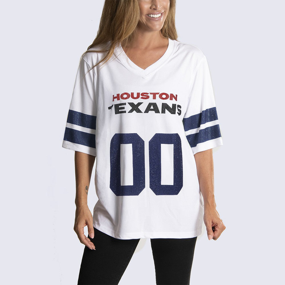 Houston Texans Cuce Women's Rhinestone V-Neck Tunic | NFL Online