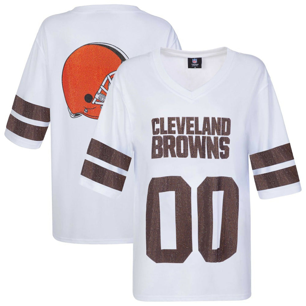 Cleveland Browns Cuce Women's Rhinestone V-Neck Tunic | NFL Near me