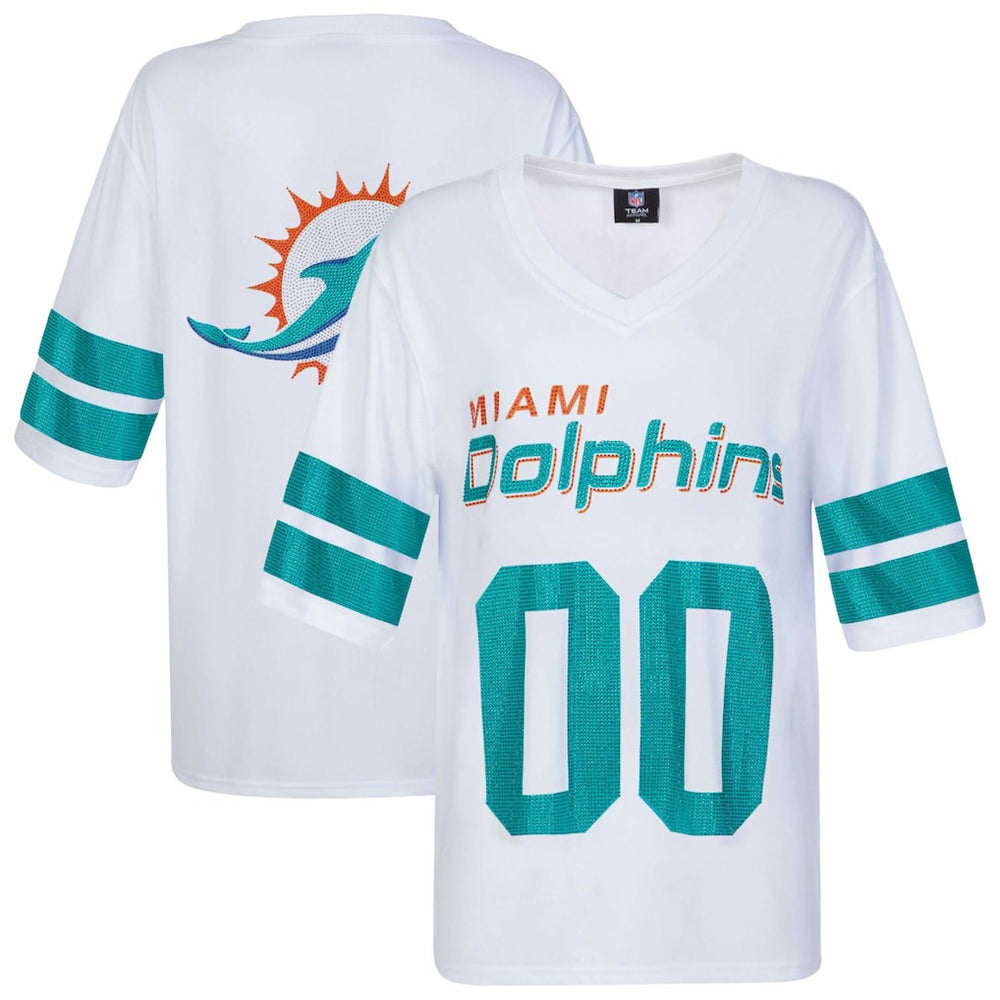 Miami Dolphins Cuce Women's Rhinestone V-Neck Tunic | NFL Discount