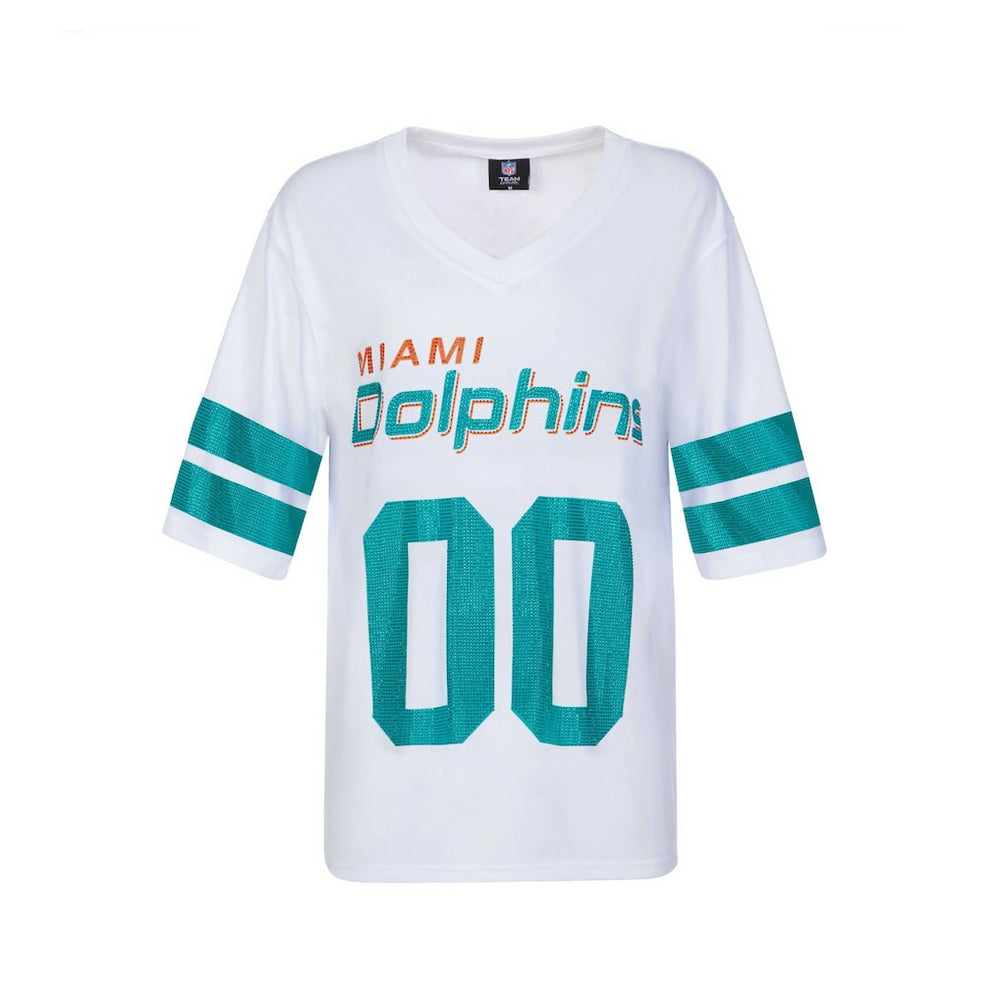 Miami Dolphins Cuce Women's Rhinestone V-Neck Tunic | NFL Discount