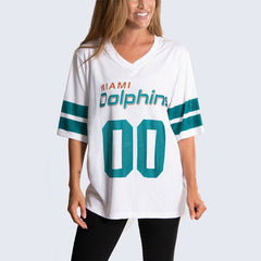 Miami Dolphins Cuce Women's Rhinestone V-Neck Tunic | NFL Discount