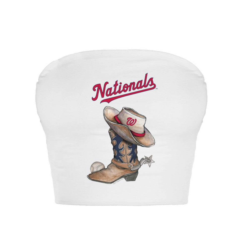 Washington Nationals Tiny Turnip Women's Cowboy Boot Crop Tube Top - MLB Tops